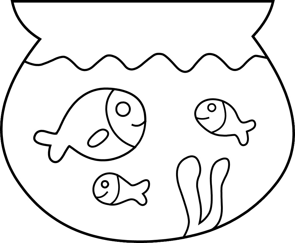 Image of Fish Clipart Black and White #9878, Fish Bowl Clipart ...