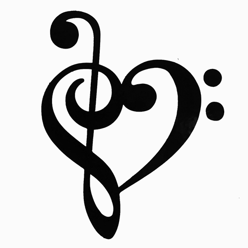 Small Heart Music Notes Clipart