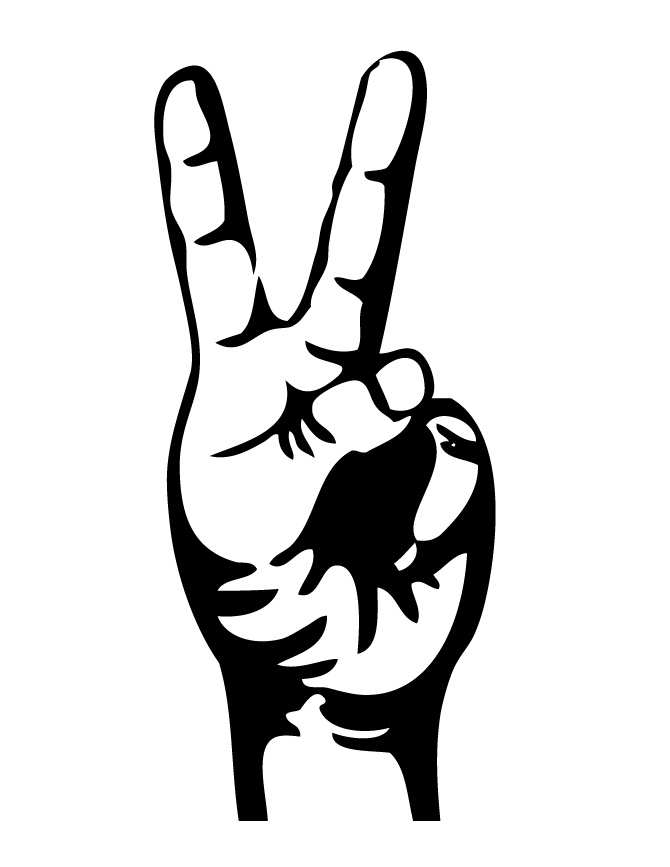 V hand peace sign coloring pages - ColoringStar