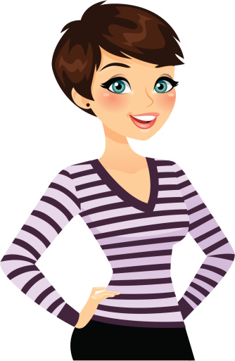 Short haied girl clipart