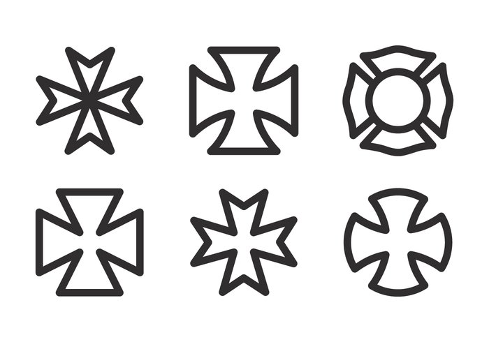 Vector Maltese Cross Icon Set - Download Free Vector Art, Stock ...