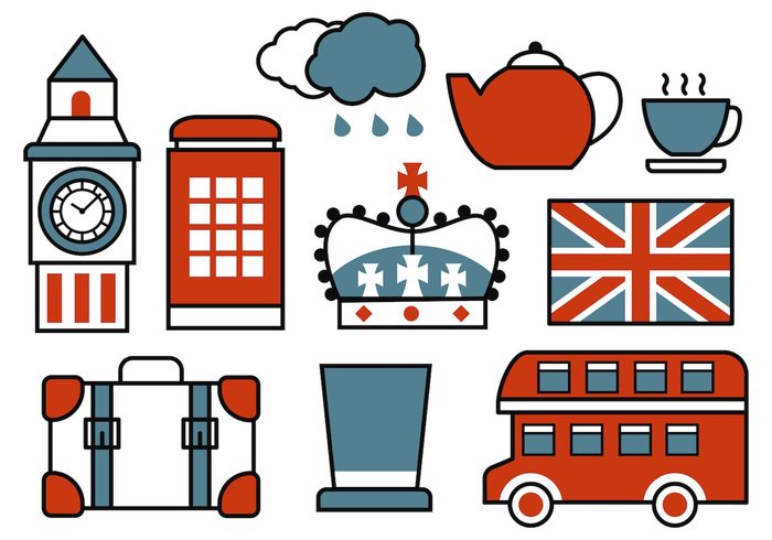 Free Retro British Icons Vector - Download Free Vector Art, Stock ...