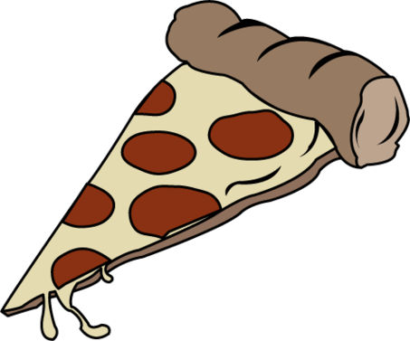 Pepperoni Pizza Slice B And W Clipart - Free to use Clip Art Resource