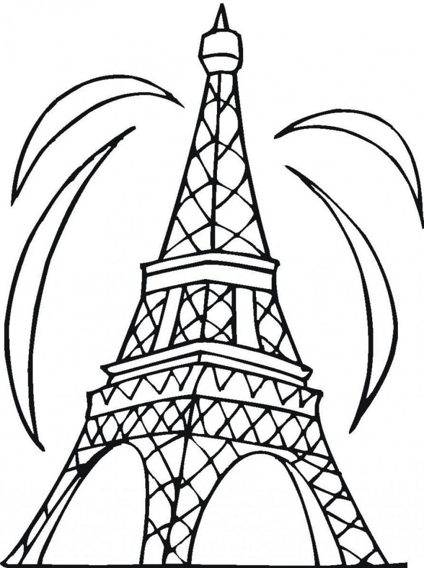 Рисунок Эйфелевой башни для срисовки