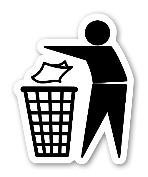 International symbol for throwing rubbish - StickerApp