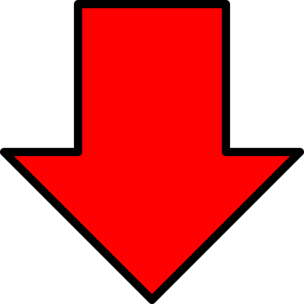 Red down arrow - vector Clip Art