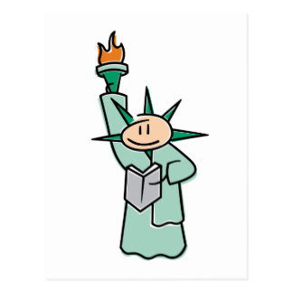 Cartoon Statue Of Liberty Postcards | Zazzle