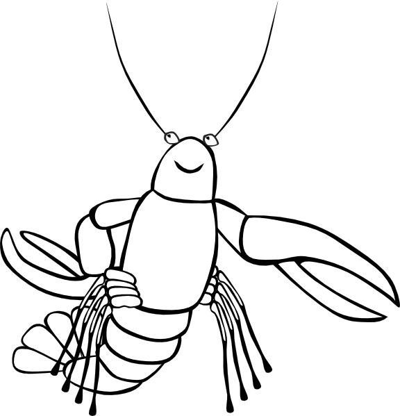 Crawfish (b And W) clip art - vector clip art online, royalty free ...