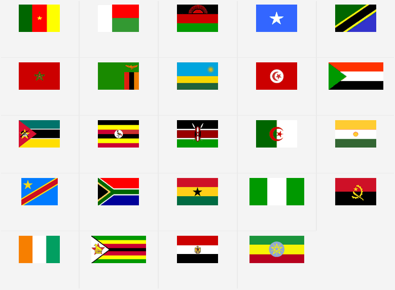 Africa: Flags - Map Quiz Game