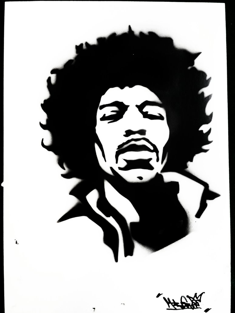 Jimi Hendrix - Stencil airbrush by MrFreeDeviant on DeviantArt