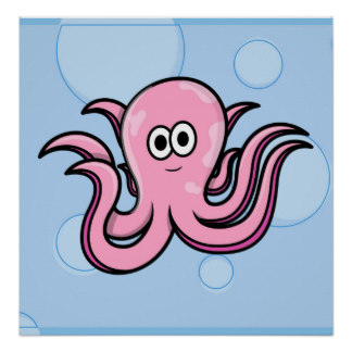 Cute Octopus Posters | Zazzle