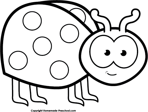 Lady bug clipart black and white cute