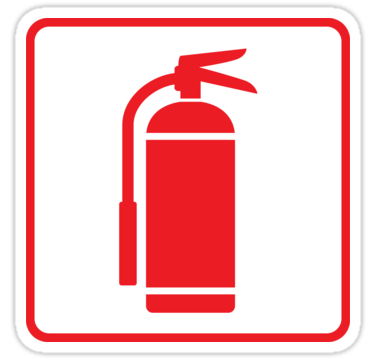 Fire extinguisher symbol, red on white with red border" Stickers ...