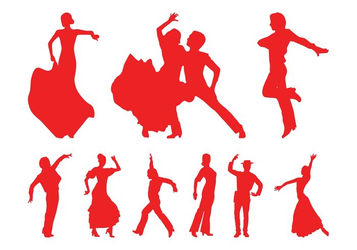 Flamenco Dancers Silhouettes - Download Free Vector Art, Stock ...