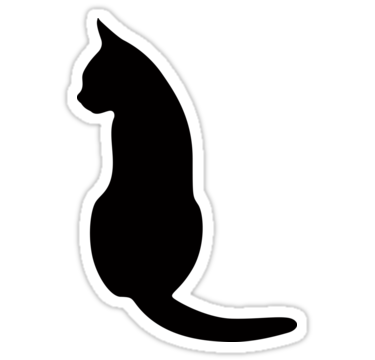 Cat sitting down, silhouette" Stickers by Mhea | Redbubble