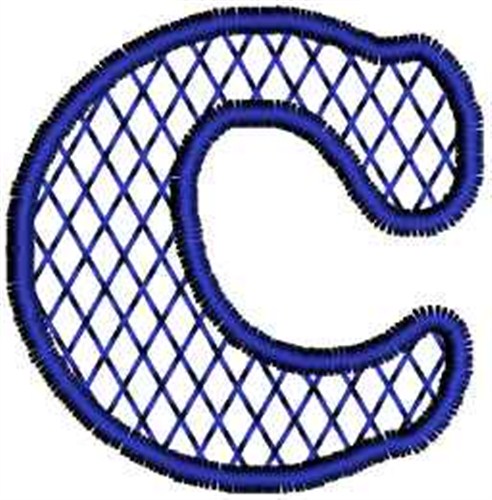 Text and Shapes Embroidery Design: Harlequin Letter C from Carol Brown