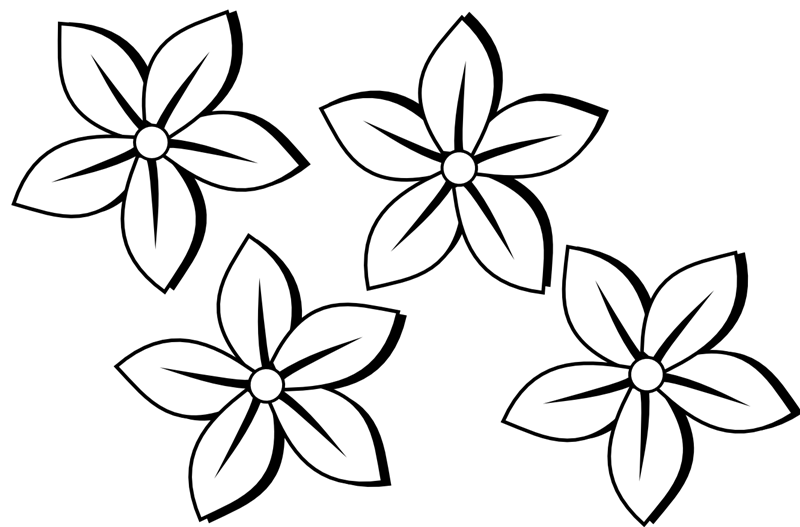 Flower clipart black and white vector free download - ClipartFox