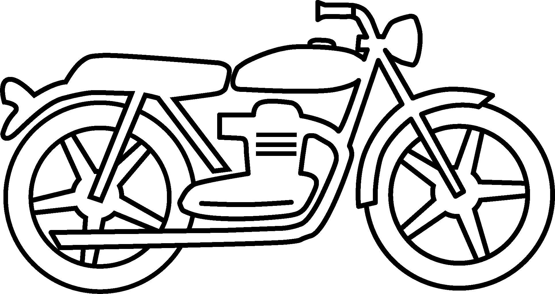 Motorcycle Clipart Black And White Simple