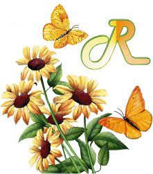 Alphabet of Flowers and Butterflies Animated Gifs ~ Gifmania