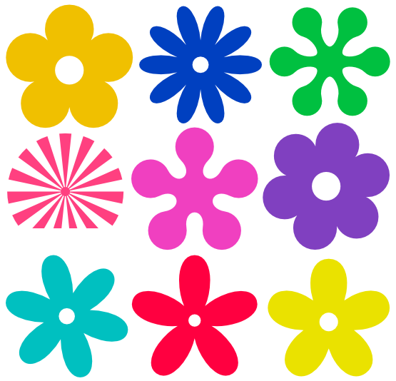 Retro flower clipart