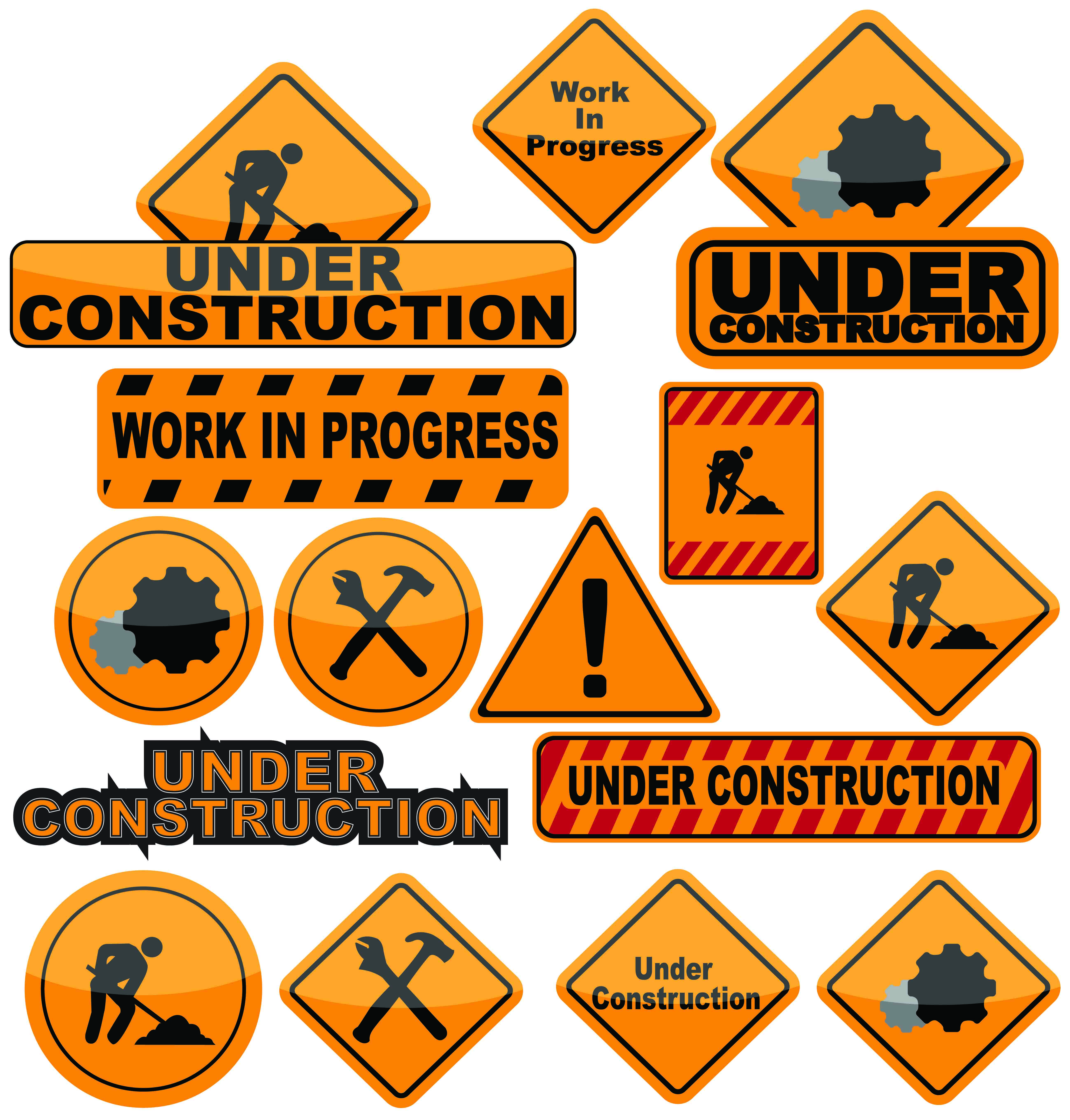 Building and construction icons vector Free Vector