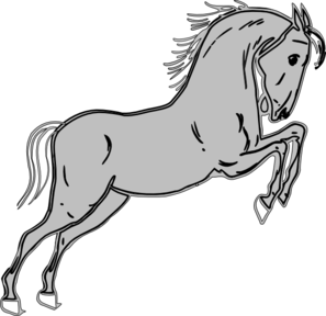 Grey Jumping Horse Clip Art - vector clip art online ...