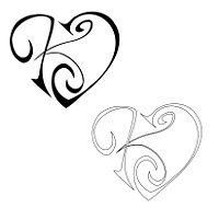 K+J Union heart tattoo and stencil I like the Idea of putting an ...