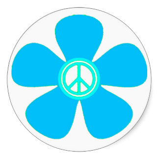 Floral Peace Sign Stickers, Floral Peace Sign Sticker Designs