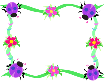 Flowers And Bugs Photo Frames | Cartoon frame design