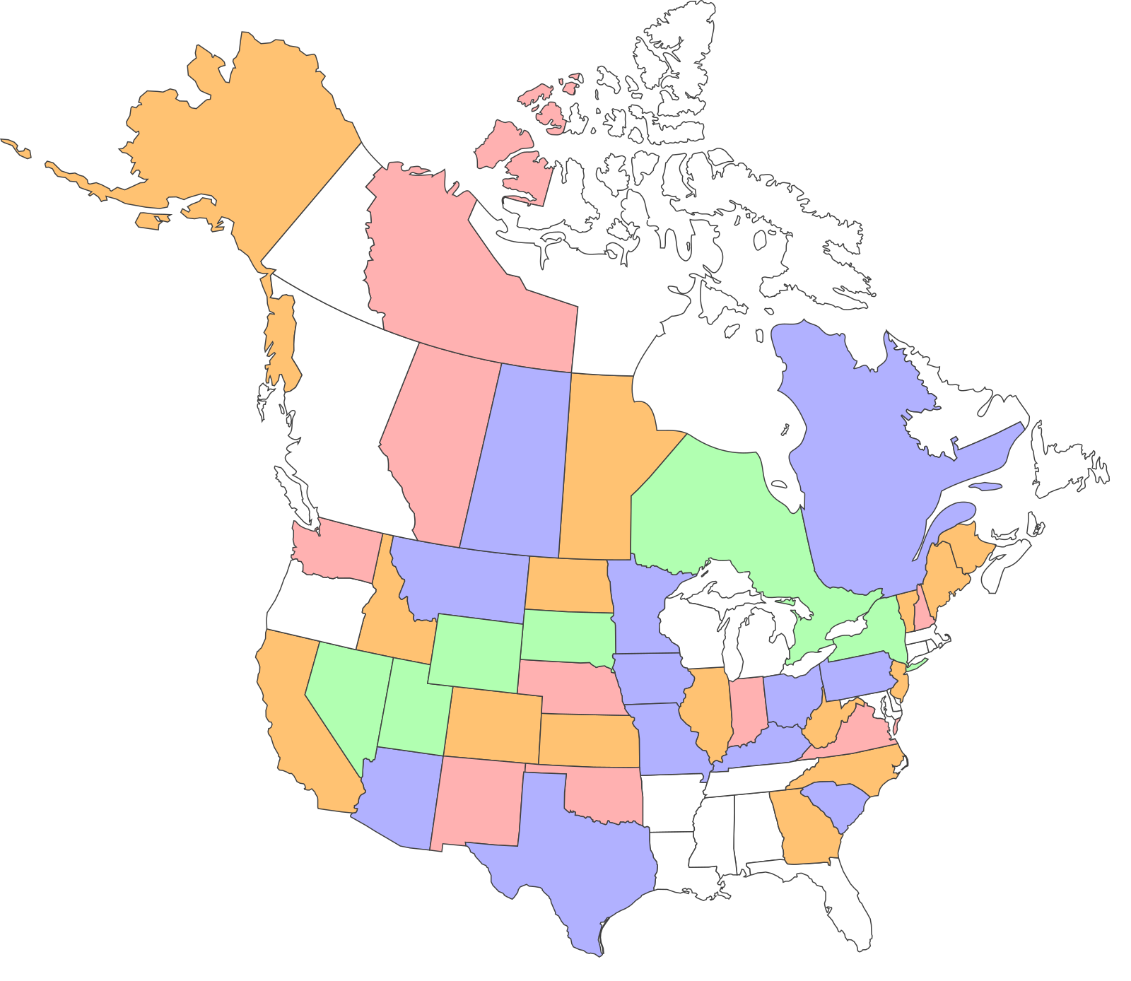 Create Your Visited States and Provinces Map | Gas • Food • No Lodging