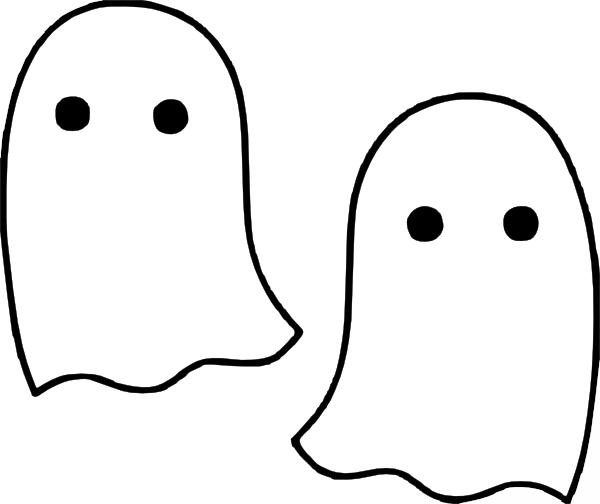 Boy ghost clipart black and white