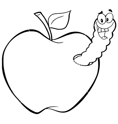 Apple worm clipart