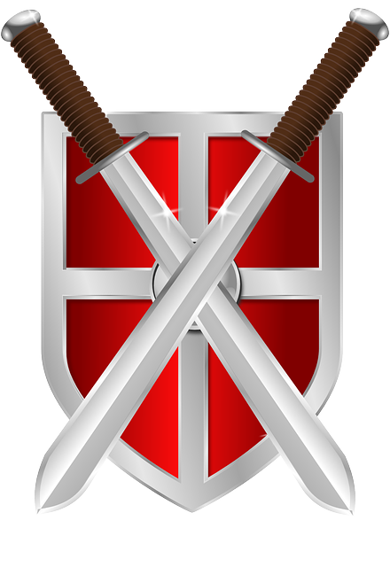 TWO, OUTLINE, CROSS, CARTOON, SHIELD, ROMAN, SWORD - Public Domain ...