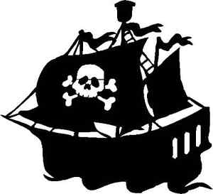 Die Cut Silhouette - Pirate Ship Jolly Roger x 6 for Cardmaking ...