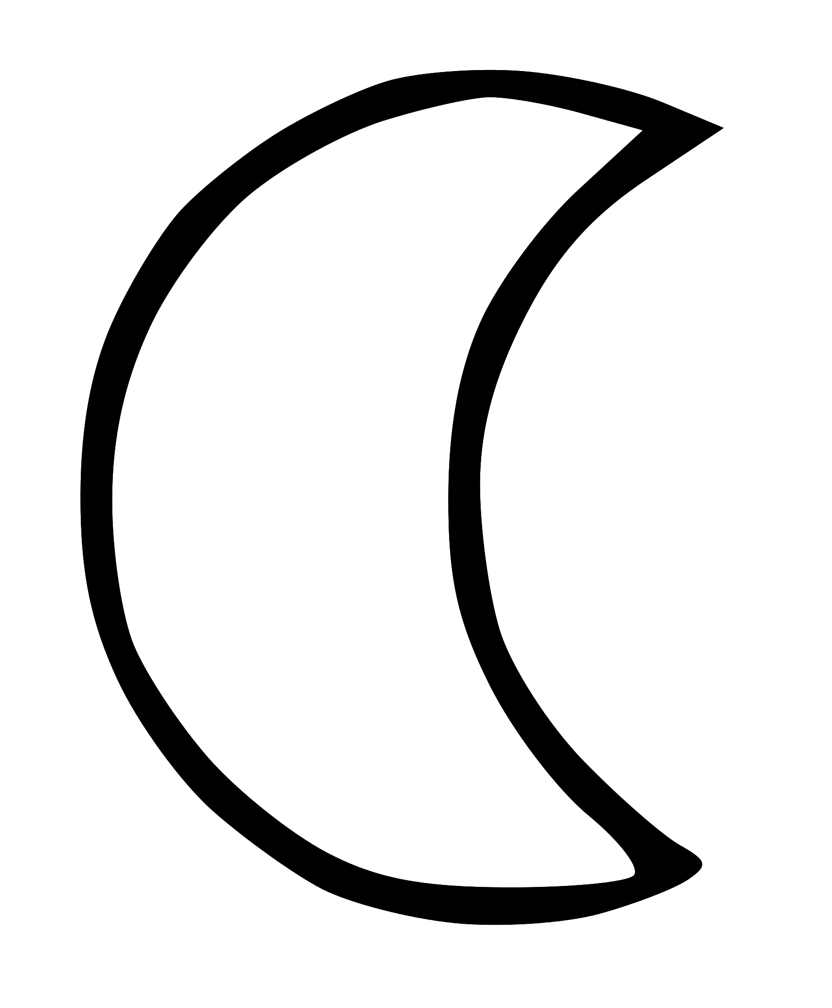 Crescent moon clipart black and white