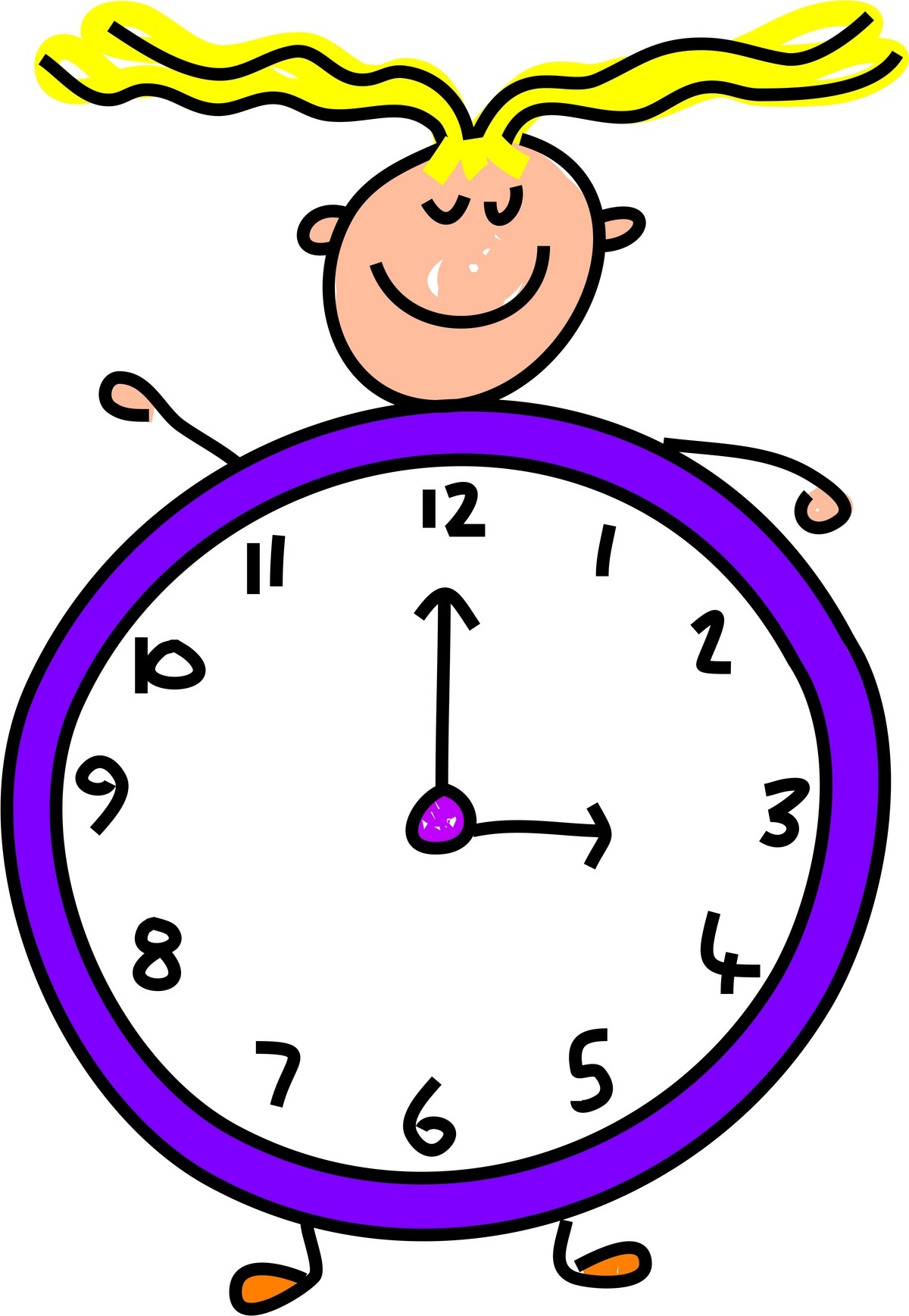 Kids clock clipart