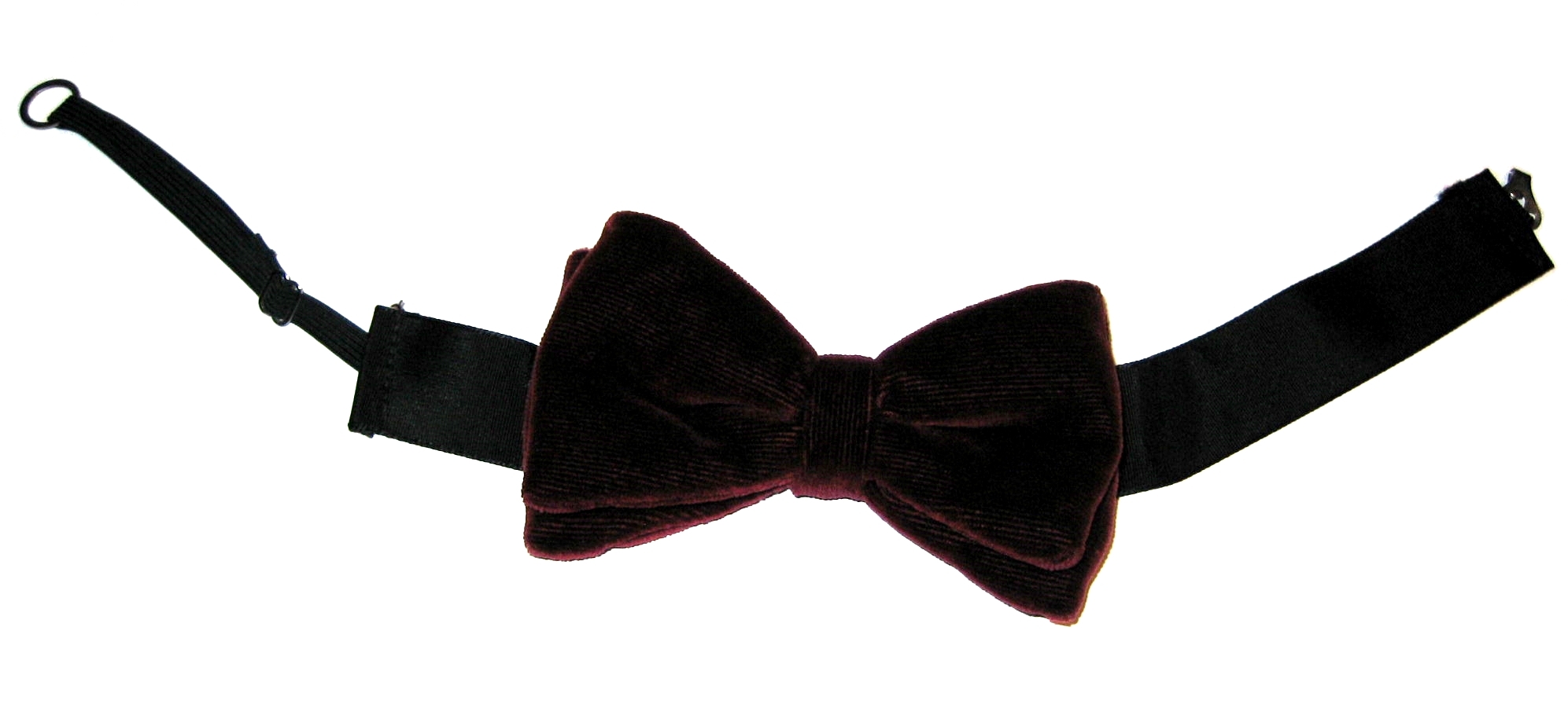 BOWTIE red velvet pretied clipon.JPG