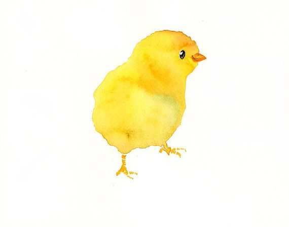 BABY CHICK Original watercolor painting 10X8inch
