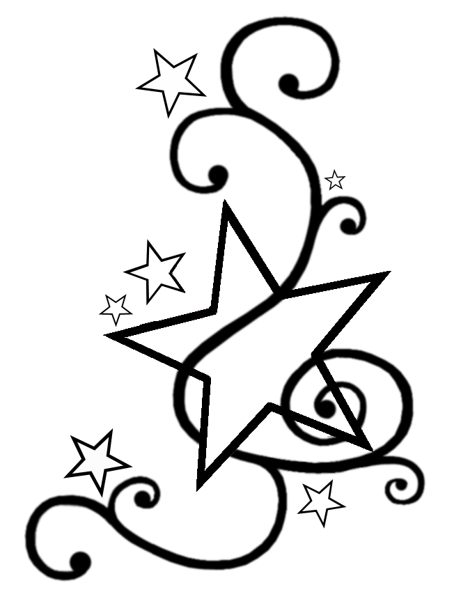 Tribal Star Tattoo Design Swirly Star Tattoo Design Template By ...