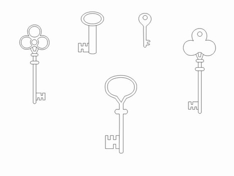 Key Outline Clip Art