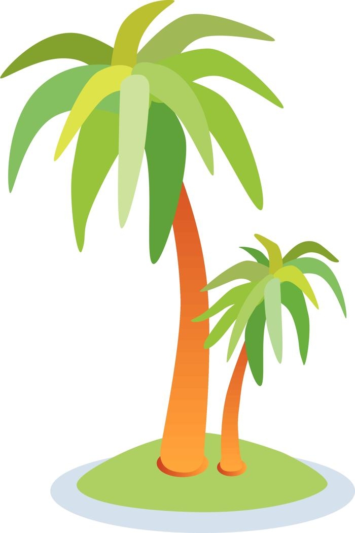 Island With Palm Trees Clipart