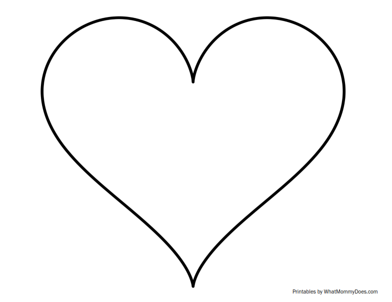 Super Sized Heart Outline - Extra Large Printable Template