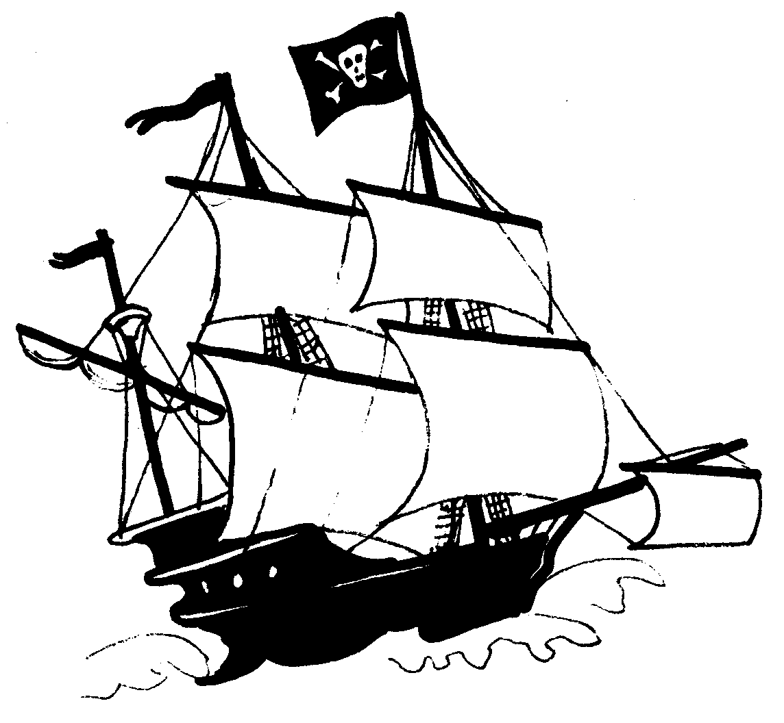 Pirate Ship Clipart Black And White - Free Clipart ...