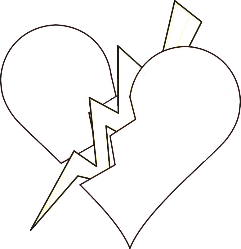 Broken Heart Coloring Pages