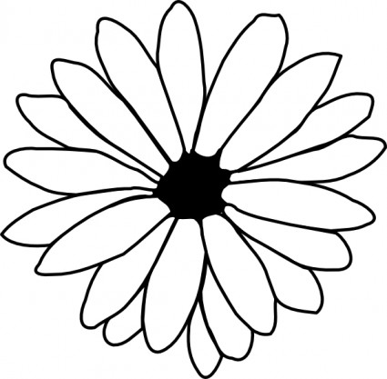 Black And White Flower Outline