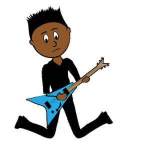 Musician Clipart Image - Teenager playing rock guitar