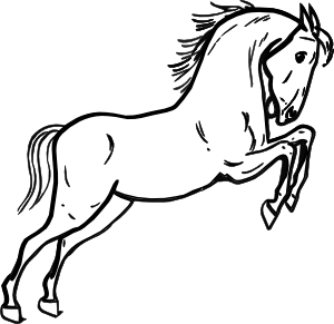 Jumping Horse Outline Clip Art - vector clip art ...