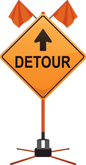 Detour Sign Clip Art, Vector Images & Illustrations