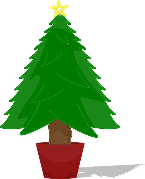 Elkbuntu Glossy Christmas Tree Clip Art - vector clip ...