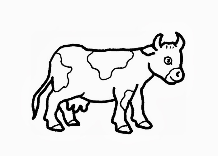 simple cow drawing coloring
